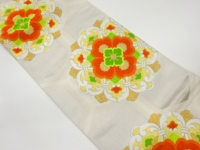 JAPANESE FUKURO OBI / WOVEN FLOWER CREST